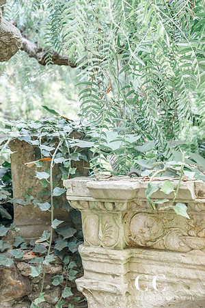 Carved stones and jacaranda, Villa Ephrussi de Rothschild, Saint-Jean-Cap-Ferrat, France | Cattie Coyle Photography