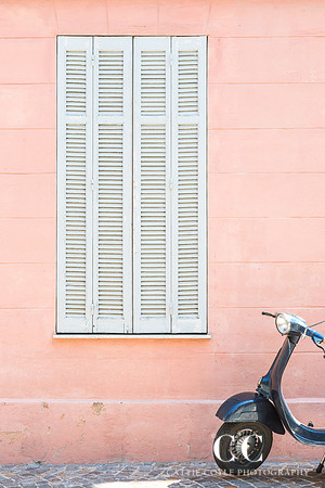 Pink Wall and Scooter, Cannes, France | Cattie Coyle Photography