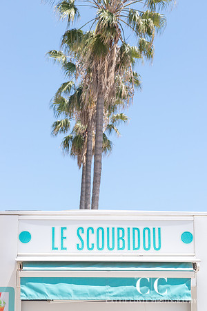 Snack kiosk and palm trees, Cannes, France | Cattie Coyle Photography