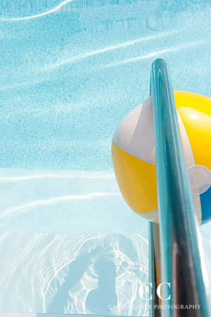 Swimming Pool No. 1 - Blue and yellow fine art print by Cattie Coyle Photography