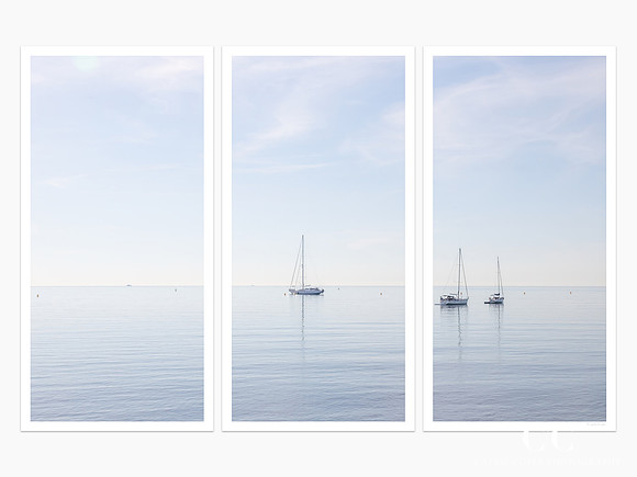 Boats No 6 - Fine art triptych by Cattie Coyle Photography