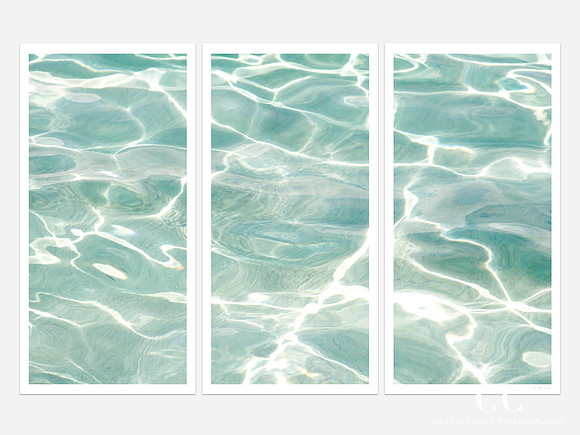 Caribbean Sea No. 3 - Triptych by Cattie Coyle Photography