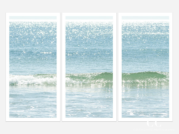 Ocean Waves No. 11 - Triptych by Cattie Coyle Photography