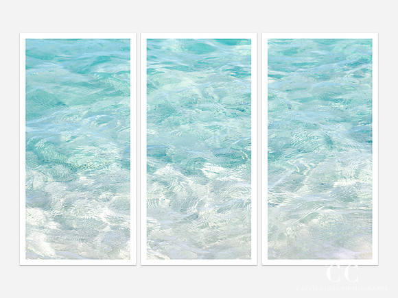 Turquoise Water - Triptych by Cattie Coyle Photography