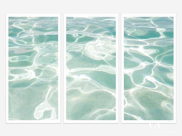 Caribbean Sea No. 2 - Triptych by Cattie Coyle Photography
