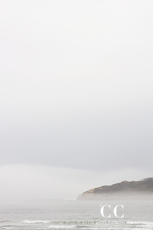 Island and ocean in fog | Cattie Coyle Photography