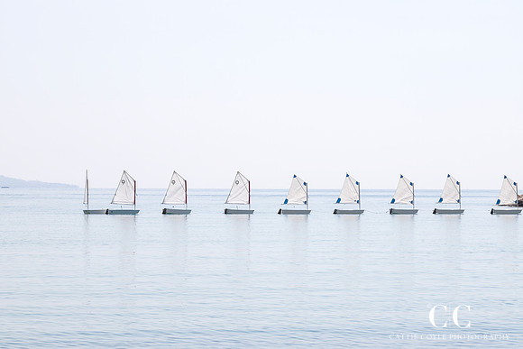 The Little Sailboats No 3 - Nautical wall art by Cattie Coyle Photography