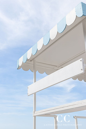 Lifeguard Tower - Blue and white art print by Cattie Coyle Photography