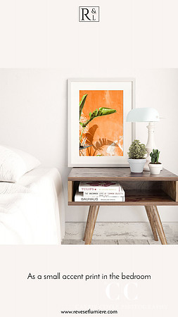 Banana Leaves and Orange Wall - Travel photography art print by Cattie Coyle