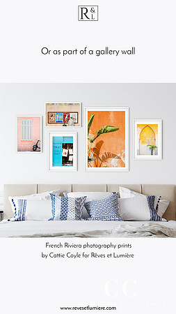 French Riviera photography gallery wall by Cattie Coyle lighter